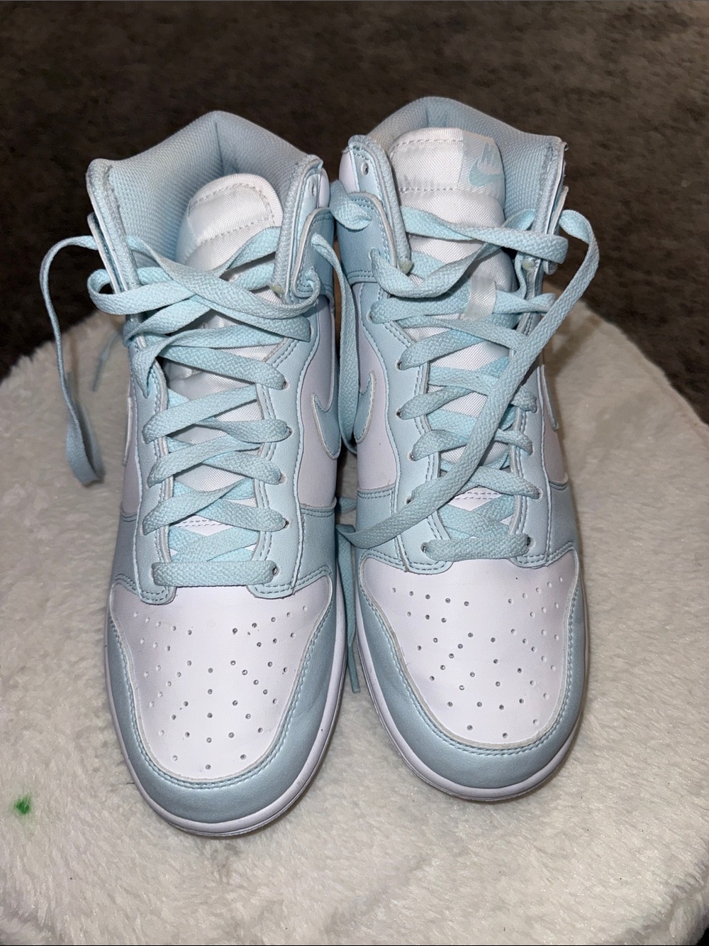 Nike Women’s High-Top Sneakers in Light Blue and White (Nike)